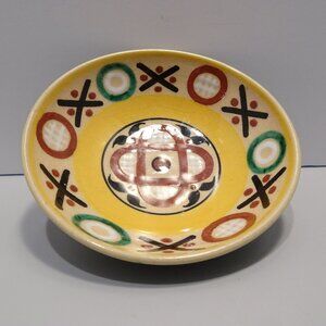 Keraluc Quimper Pottery Bowl Hand Painted in France Small Xs Os 4.5" Orange Red